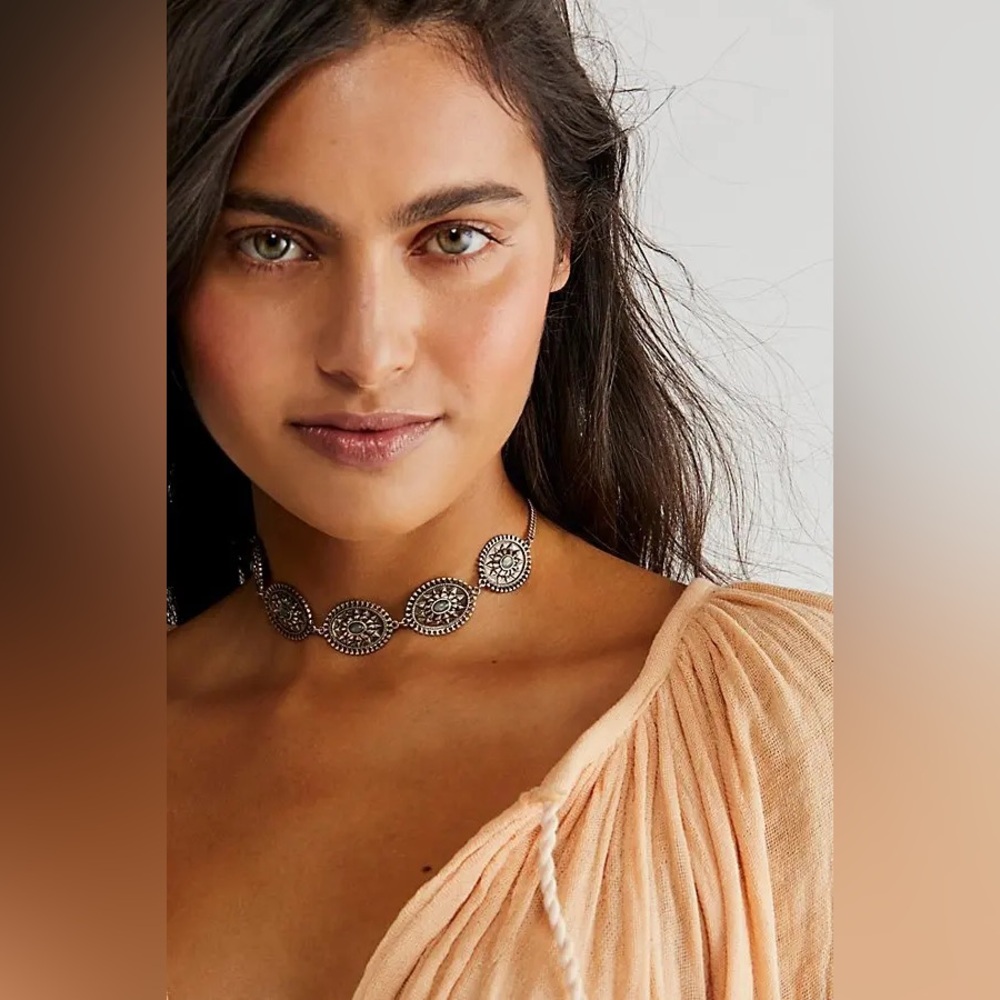 Free People-Bronco Choker-Silver/ Black - Picture 3 of 7